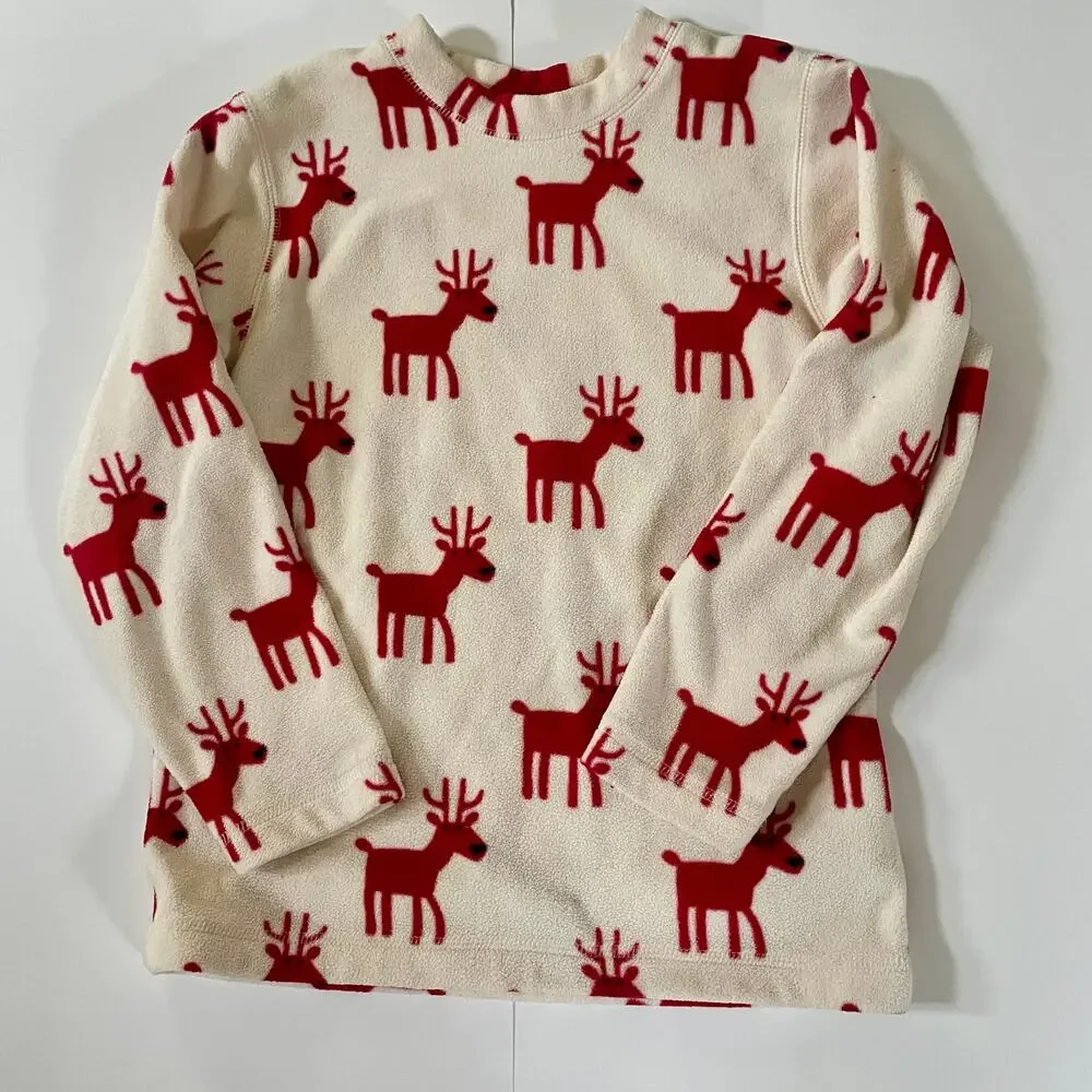 Hanna Andersson Reindeer  Fleece Set Sz 8. (130cm )